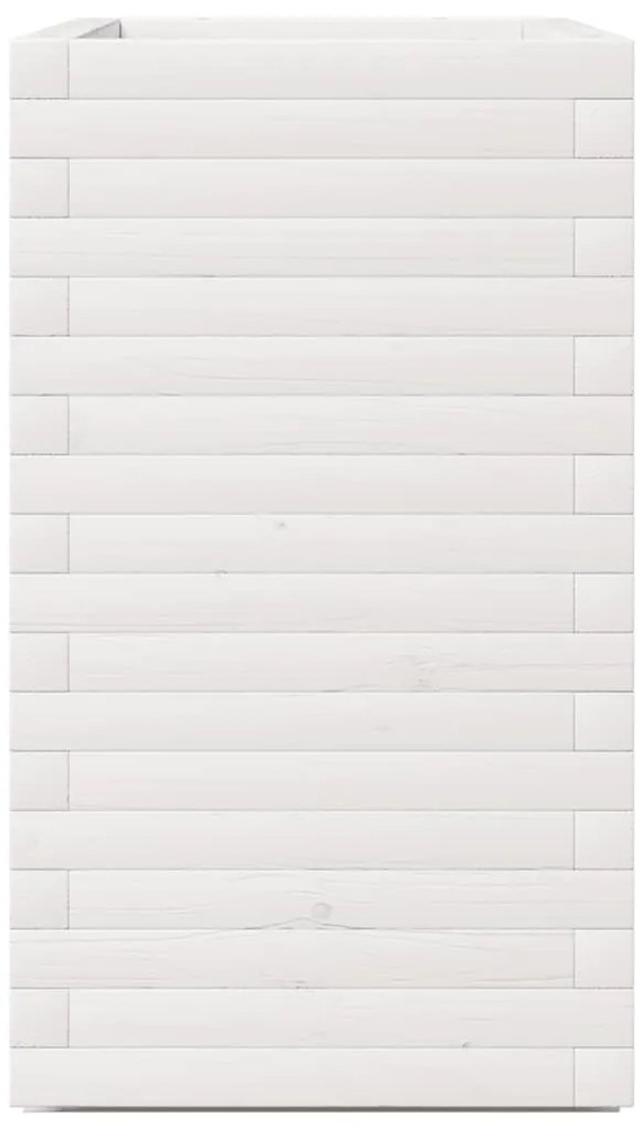 Vaso/floreira de jardim 70x40x72,5 cm pinho maciço branco