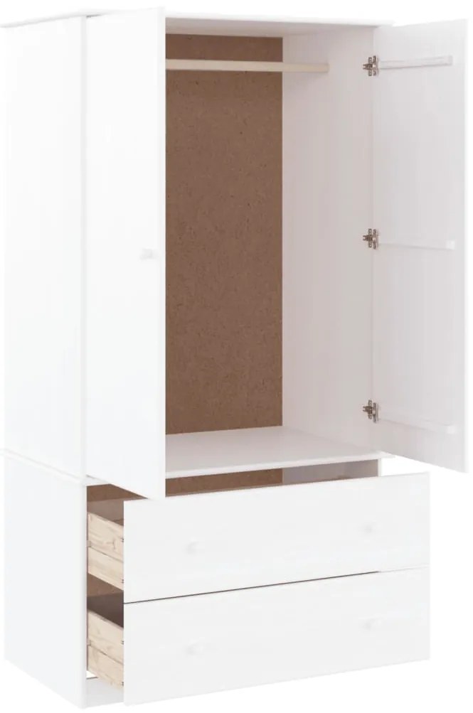 Roupeiro ALTA 90x55x170 cm madeira de pinho maciça branco