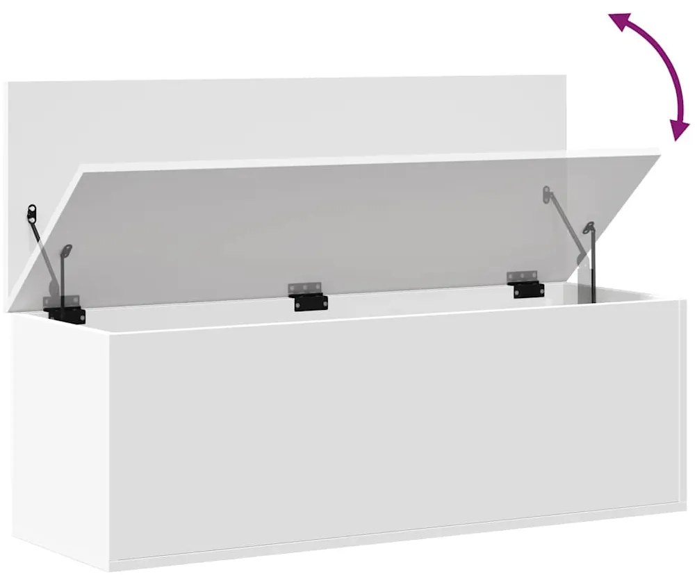 Caixa de arrumação 102x35x35 cm derivados de madeira branco