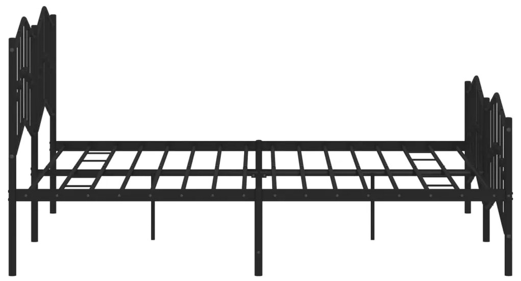 Estrutura de cama com cabeceira e pés 160x200 cm metal preto