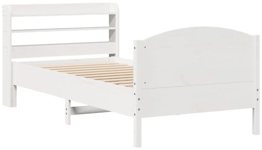 Cama sem colchão 90x200 cm madeira de pinho maciça branco