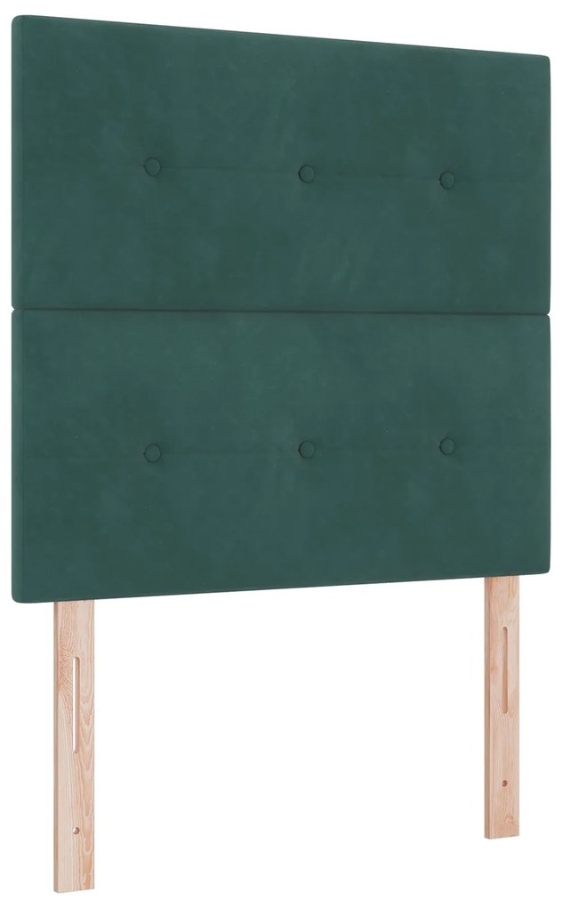 Cama Box Spring com Colchão &amp; Banco Verde Escuro 120x200 cm Veludo