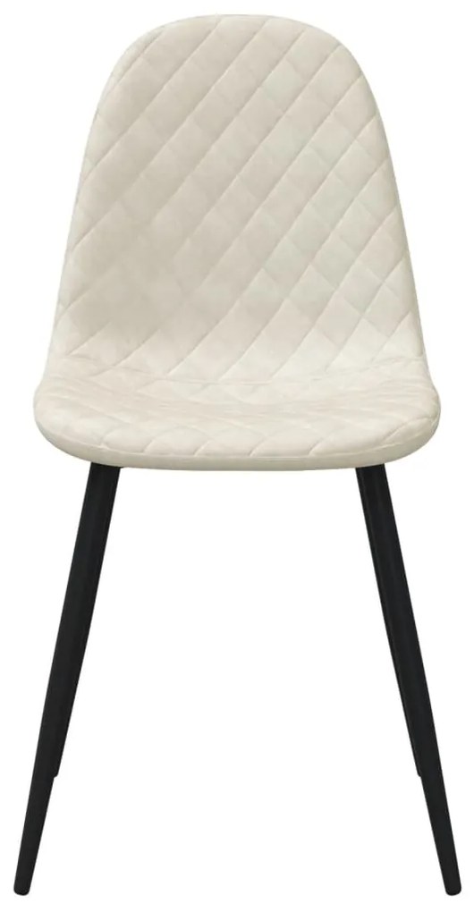 Cadeiras de jantar 2 pcs veludo branco nata