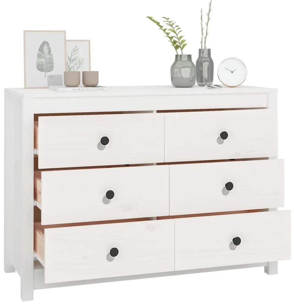 Armário de apoio 100x40x72 cm pinho maciço branco