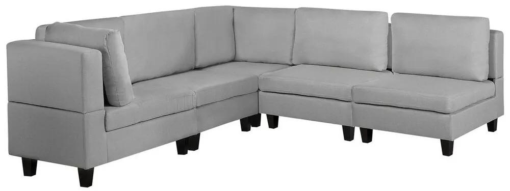 Sofá modular de 5 lugares em tecido cinzento claro FEVIK Beliani