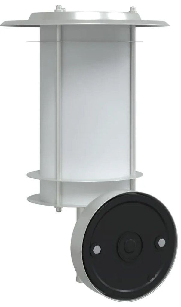 Candeeiro de parede para exterior aço inoxidável prateado