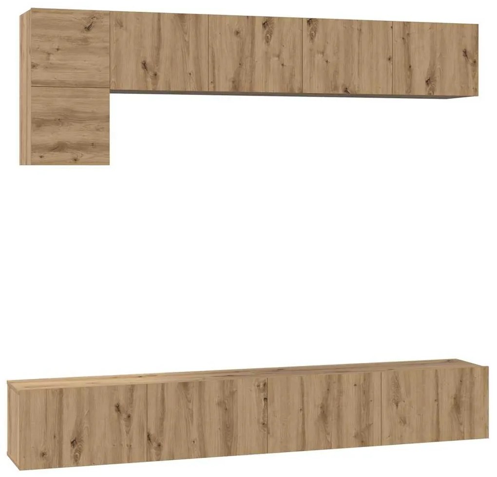 Conjunto de móvel de TV 5 pcs carvalho artisiano Médio 100 cm