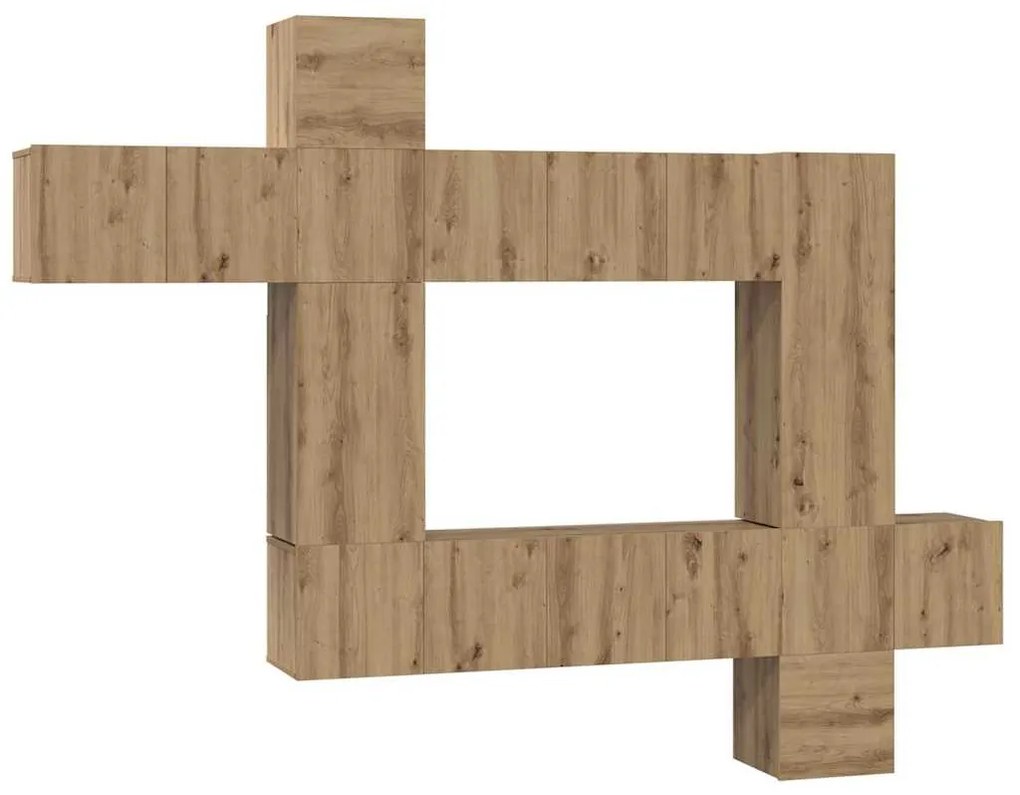 Conjunto de móvel de TV 10 pcs carvalho artisiano