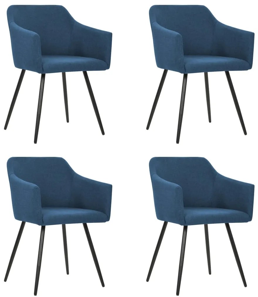 vidaXL Cadeiras de jantar 4 pcs tecido azul