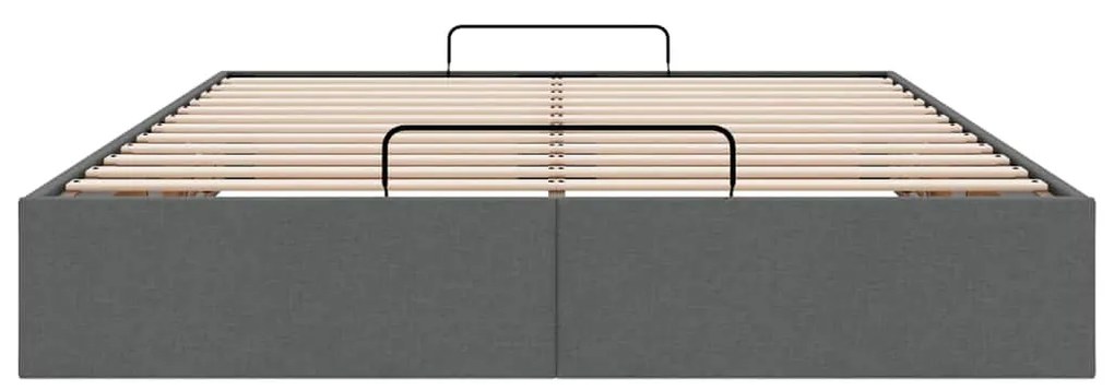 Estrutura de cama otomana sem colchão 140x190cm cinzento-escuro