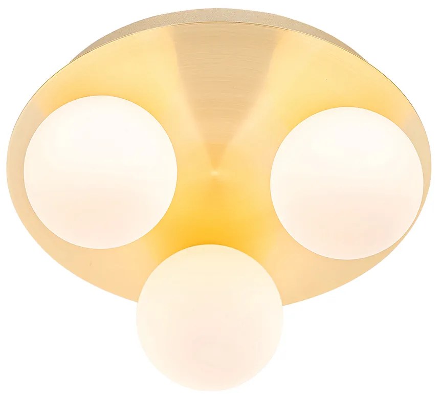 Candeeiro de teto moderno para casa de banho em latão 3 luzes - Cederic Moderno