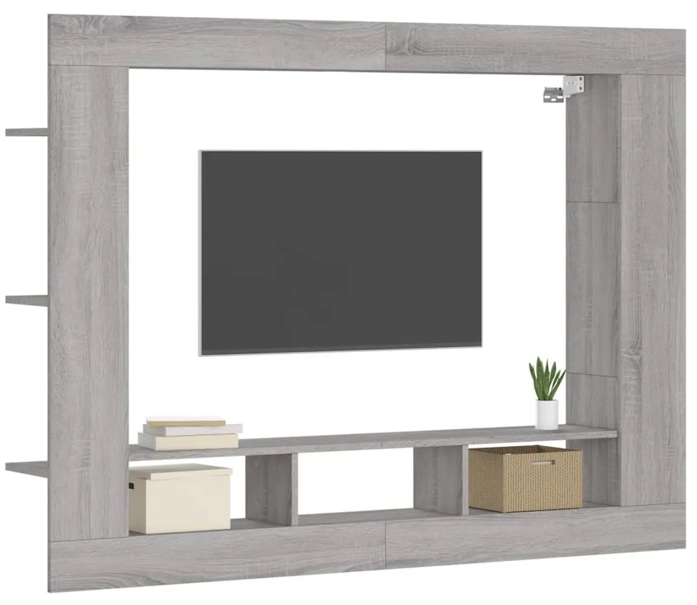 Móvel de TV 152x22x113 cm derivados de madeira cinzento sonoma