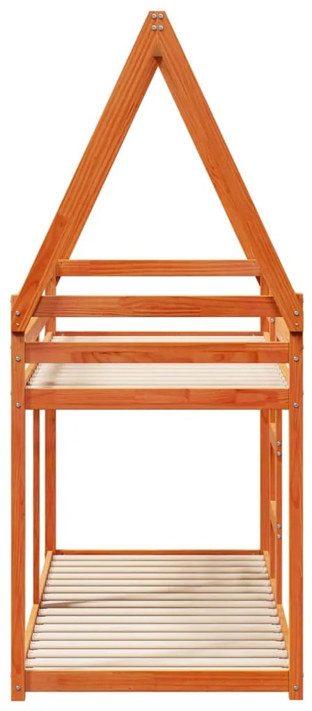 Beliche com telhado 90x190 cm pinho maciço castanho-mel