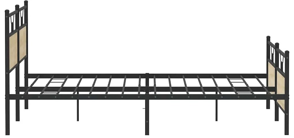 Estrutura de cama sem colchão 200x200cm metal carvalho sonoma