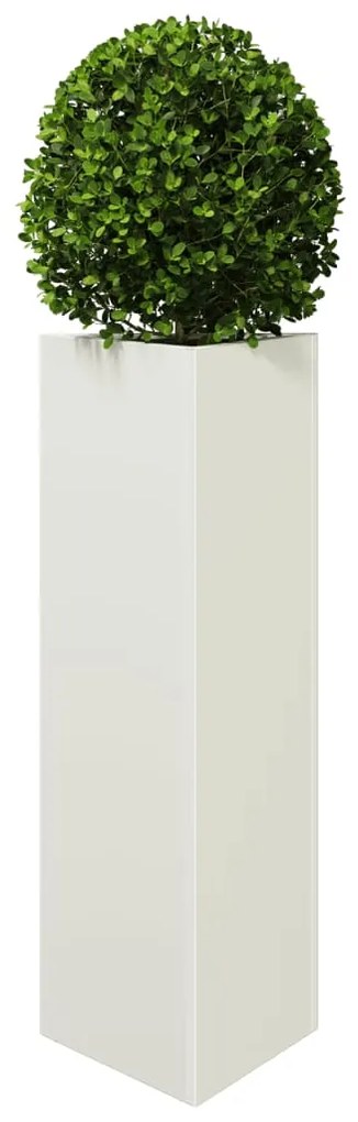 Vaso/floreira de jardim triangular 30x26x75 cm aço branco