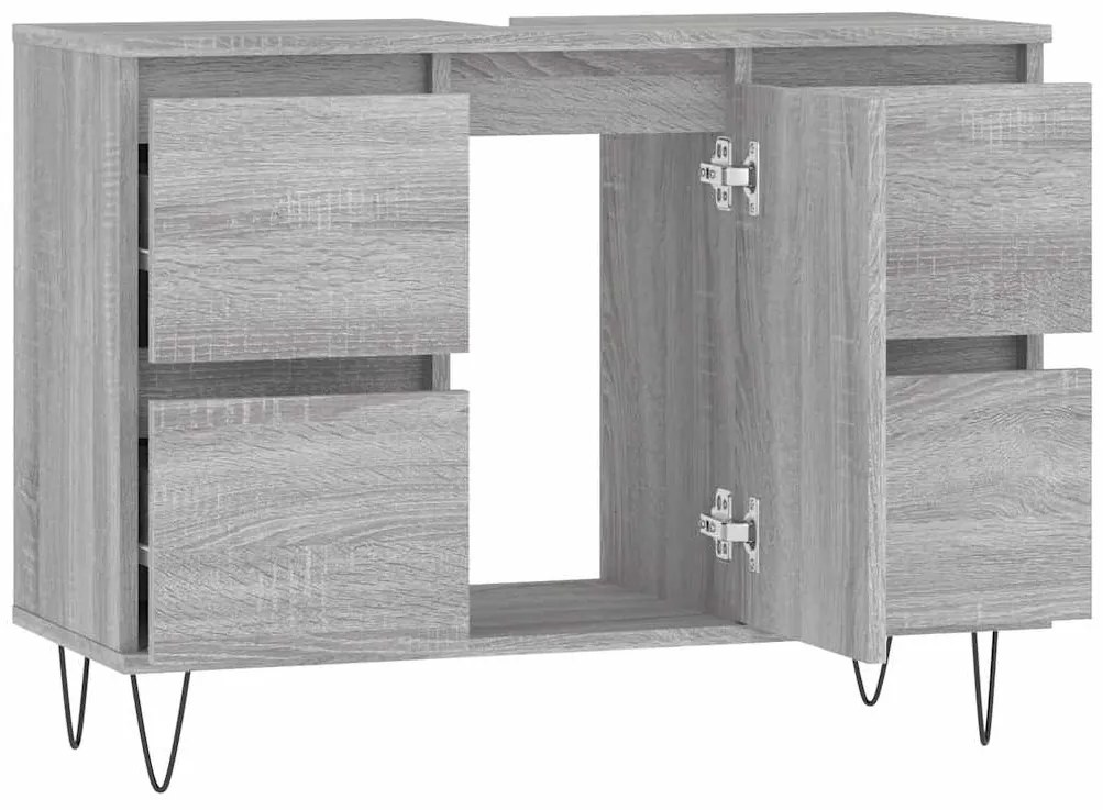 Armário de casa de banho 80x33x60 cm deriv.madeira cinza sonoma