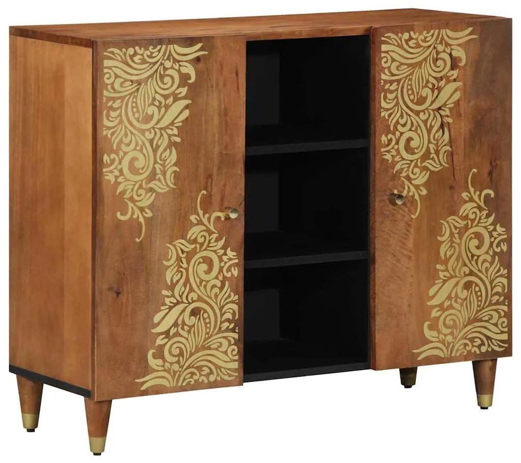 vidaXL Buffet Castanho 90 x 33 x 75 cm Madeira de manga maciça