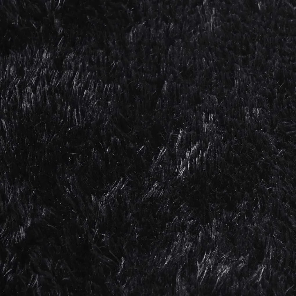 Tapete shaggy de pelo alto NAVARRA 80x150 cm poliéster preto