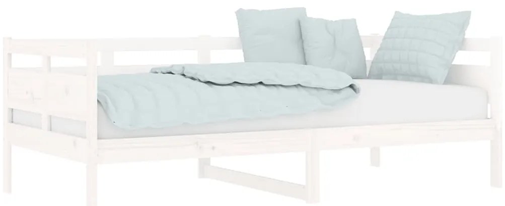 Sofá-cama 90x190 cm madeira de pinho maciça branco