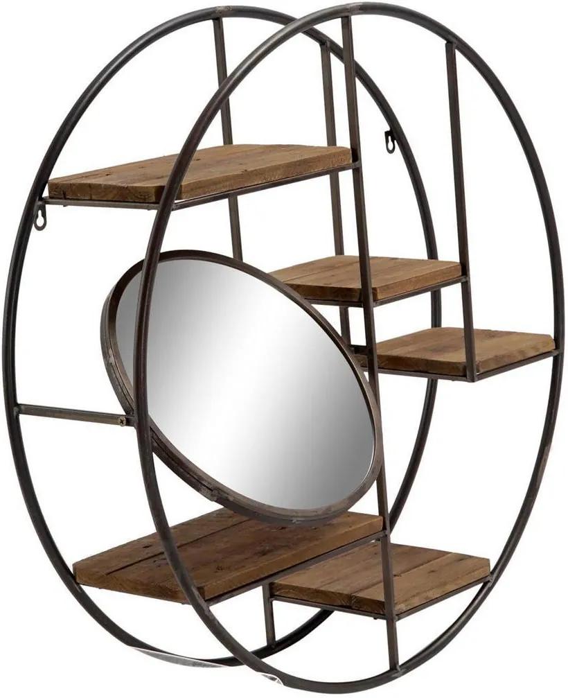 Estantes DKD Home Decor Preto Metal Espelho Madeira MDF (70 x 18.5 x 70 cm)