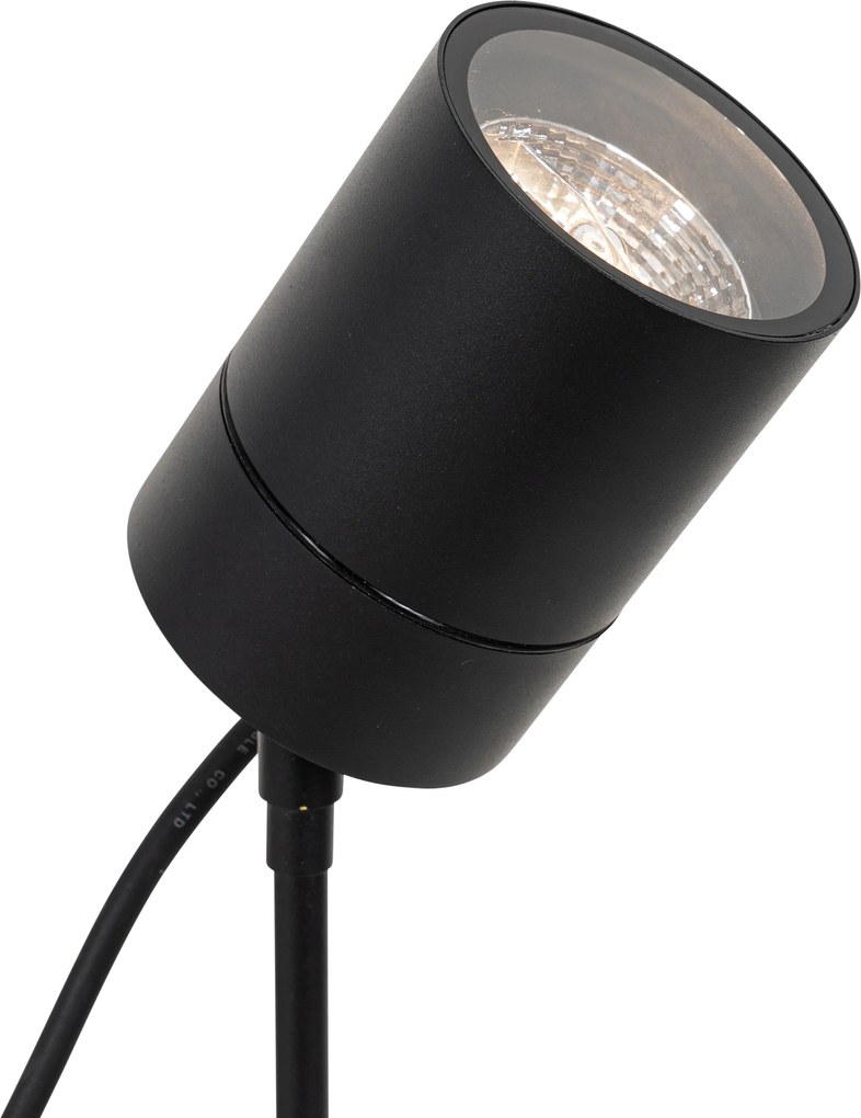 Ponto de espiga moderno preto AR70 ajustável IP44 - Solo