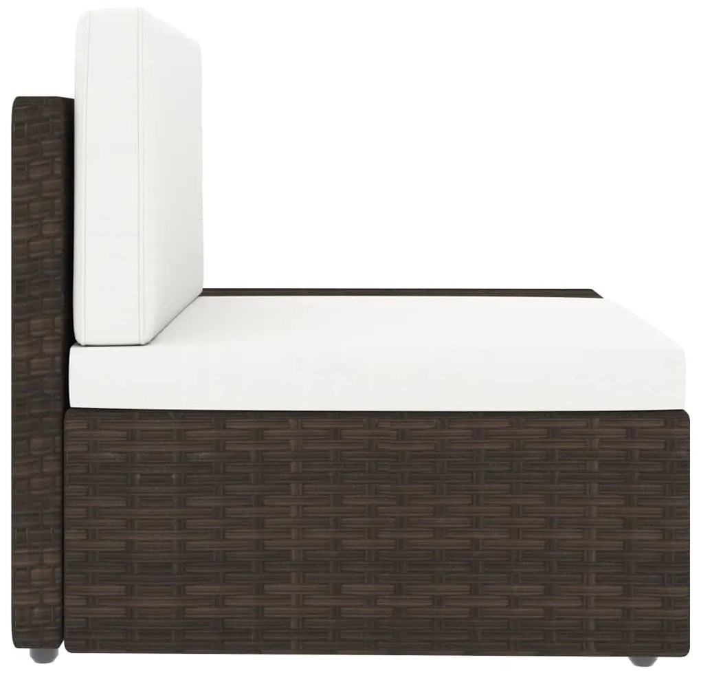 8 pcs conjunto lounge para jardim vime PE castanho
