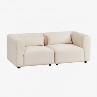 Sofá Modular De 2 Peças Fogler Bombazina Crema Linho - Sklum