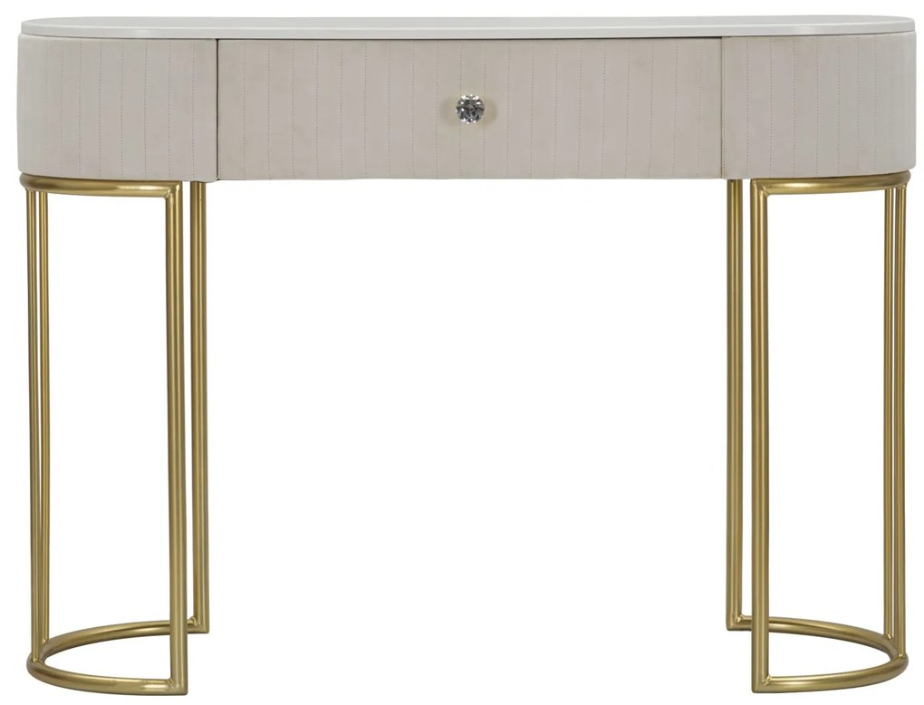 MESA DE CONSOLA MONTPELLIER CREME CM 100X40X75 CREME, DOURADO, BRANCO
