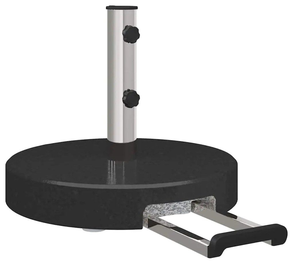Base de Parasol com Rodas e Alça Granito Preto 29 kg Redonda