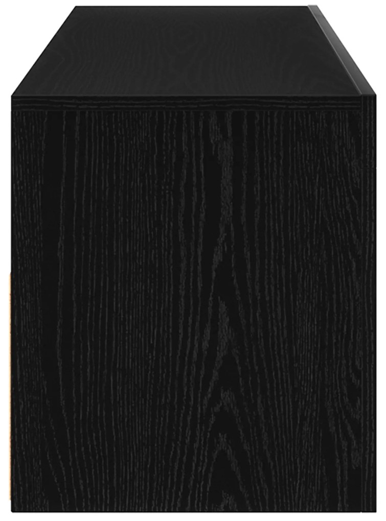 Armário de Cabeceira com Luzes LED Carvalho Preto 60x35x40 cm Madeira