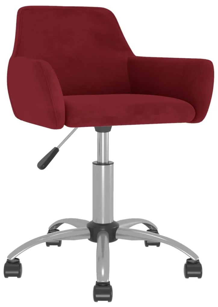 vidaXL Cadeira de jantar giratória veludo vermelho tinto