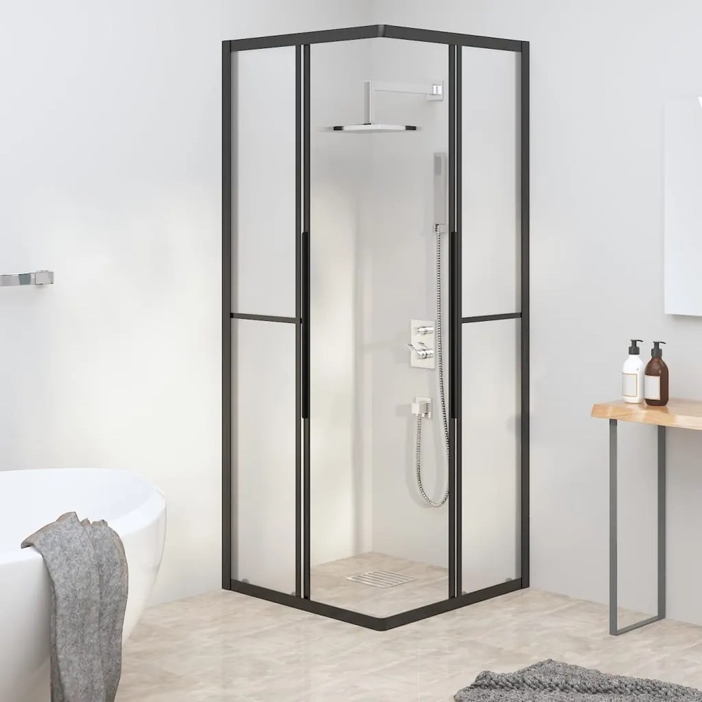 Cabine de duche ESG opaco 80x80x180 cm preto