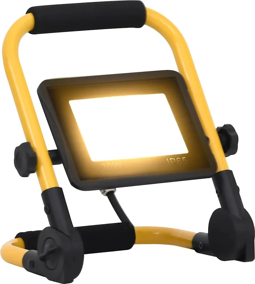 vidaXL Projetor c/ iluminação LED e pega 30 W branco quente