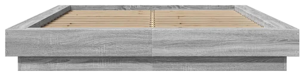 Estrutura de cama 140x200 cm derivados de madeira cinza sonoma