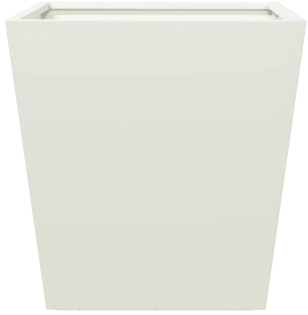 Vaso/floreira de jardim 40x40x40 cm aço branco