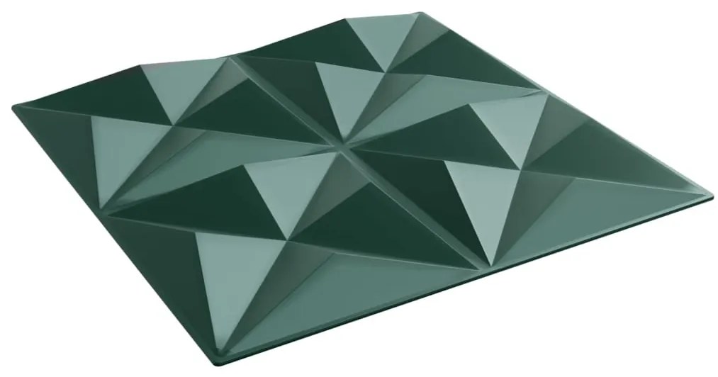 Painéis de parede 12 pcs 50x50 cm 3 m² XPS origami verde