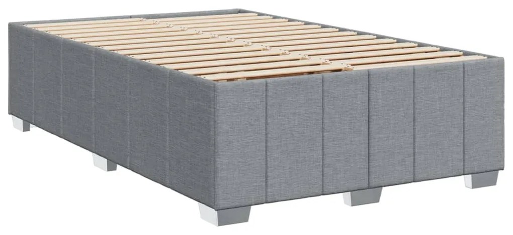 Cama boxspring com colchão 120x190 cm tecido cinzento-claro