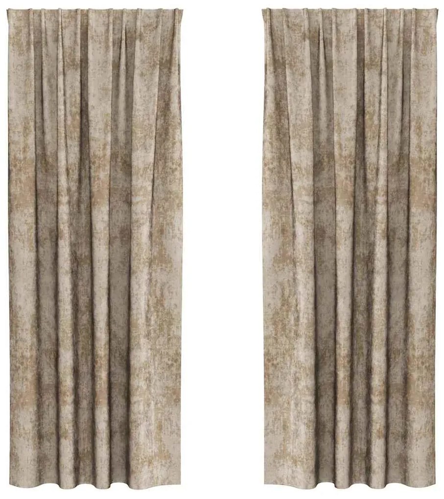 Cortinas de Veludo 2 pcs com Ilhós Champagne 245x140 cm