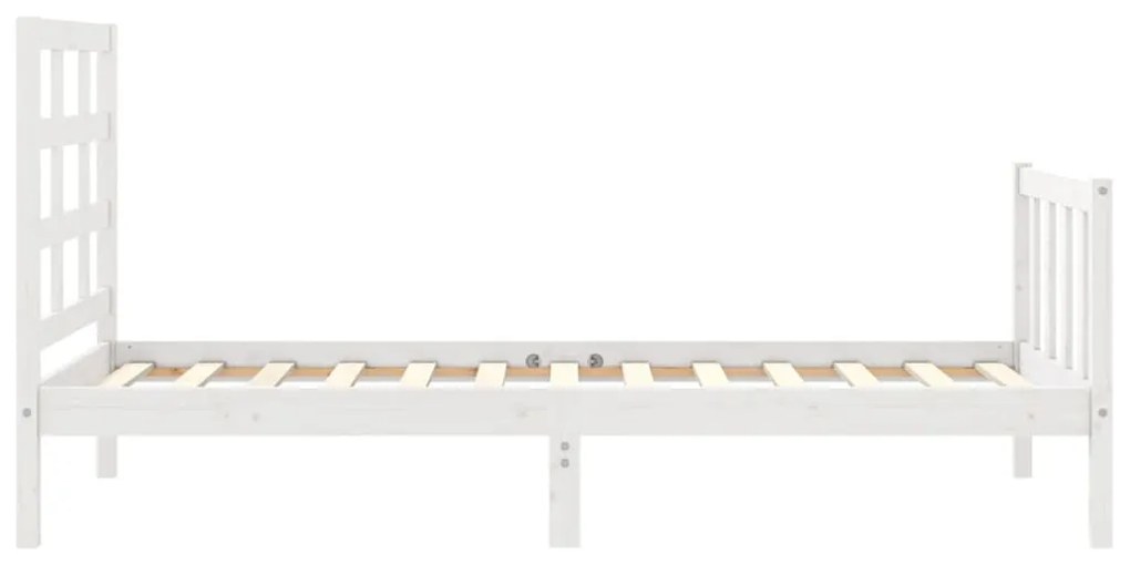Cama sem colchão 100x200 cm madeira de pinho maciça branco