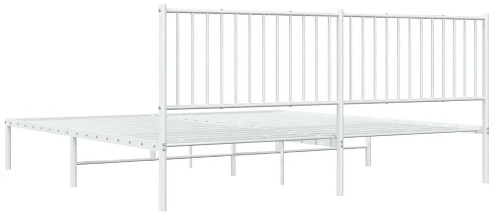 Estrutura de cama com cabeceira 200x200 cm metal branco