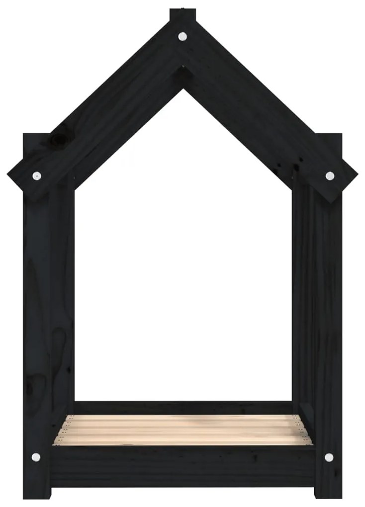 Cama para cães 61x50x70 cm madeira de pinho preto