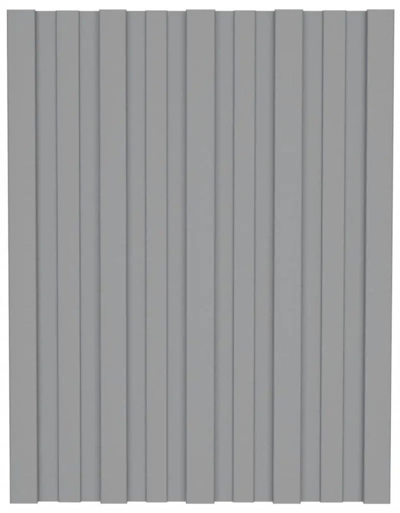 Painéis de telhado 36 pcs 60x45 cm aço galvanizado cinzento