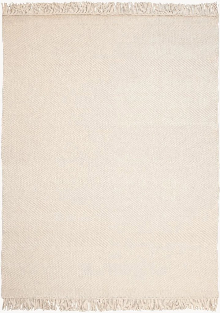 Tapete de lã artesanal de pelo curto Ivar