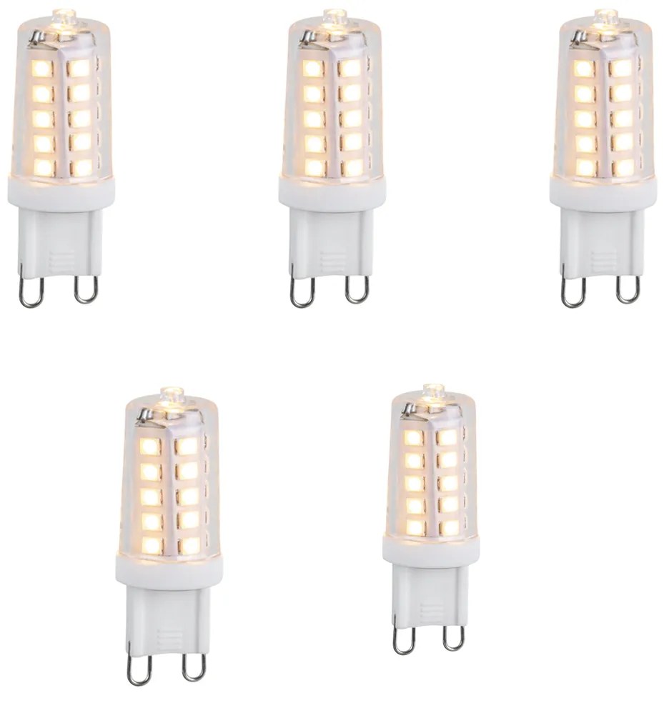 Conjunto de 5 lâmpadas LED G9 reguláveis 3W 250lm 3000K