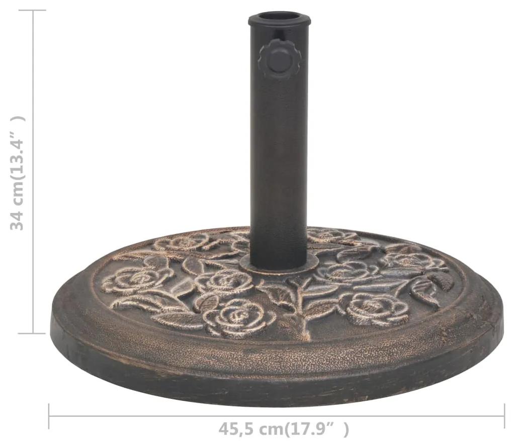 Base redonda para guarda-sol em resina bronze 9 kg