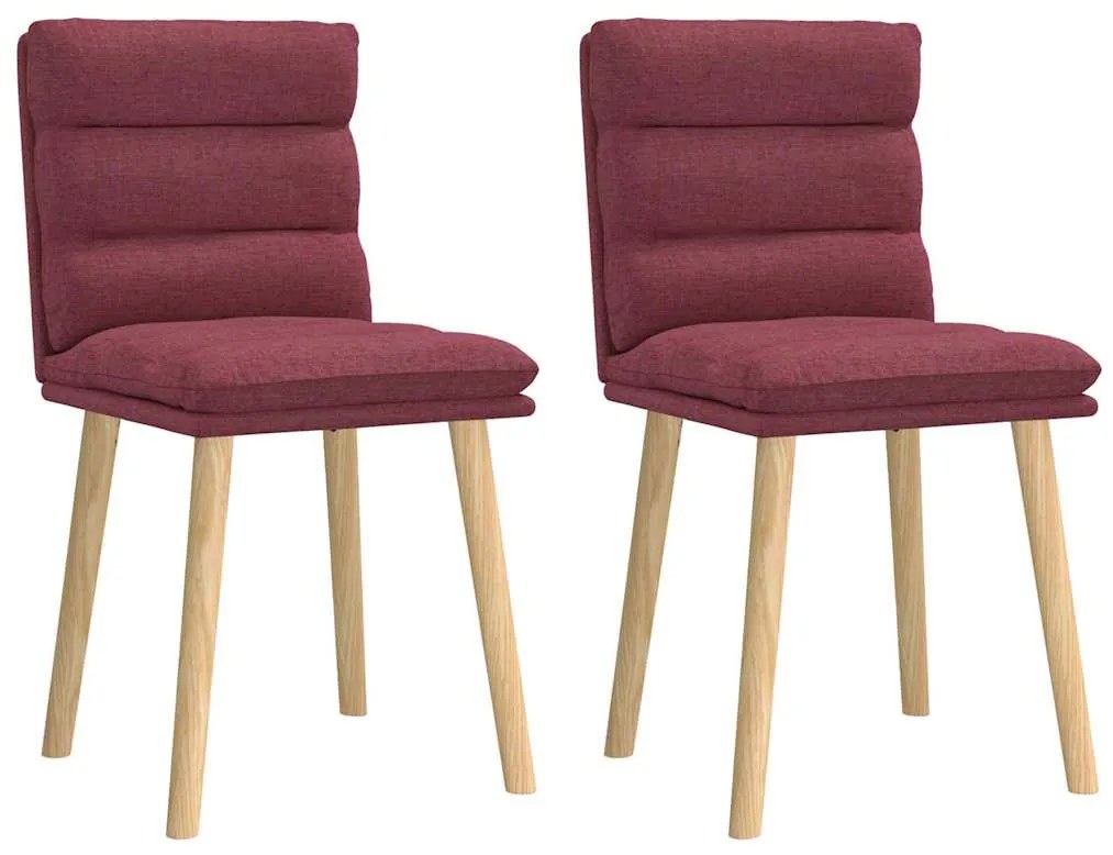 Cadeiras de jantar 2 pcs tecido vermelho tinto