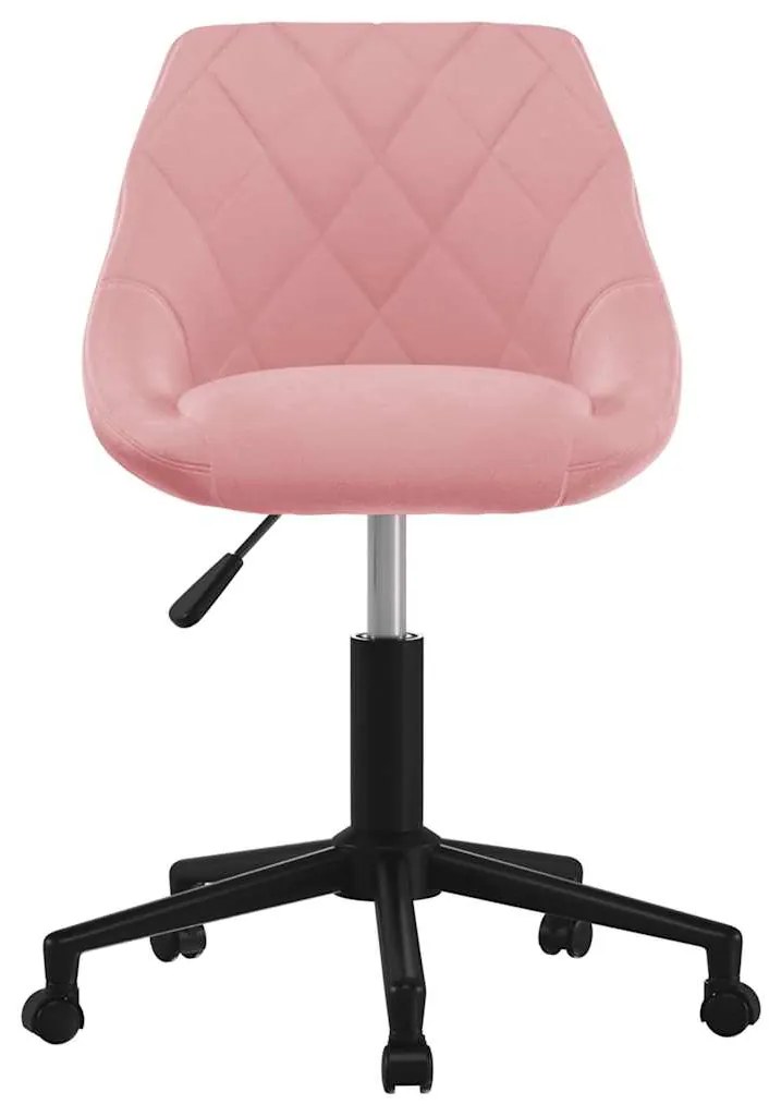 Cadeira de escritório giratória veludo rosa