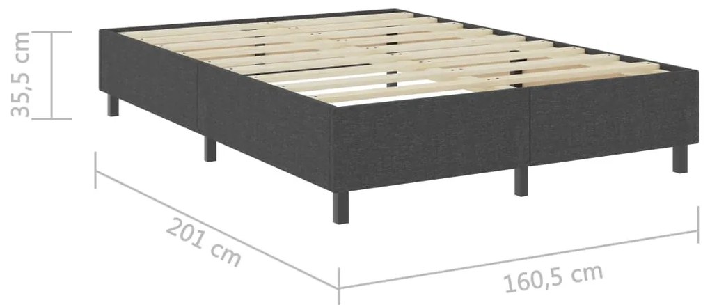 Cama boxspring 160x200 cm tecido cinzento