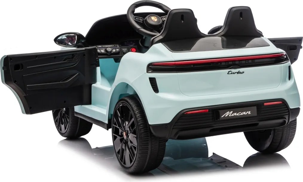 Carro elétrico para Crianças 2 a 6 anos 12V 4x4 Porsche Macan, Rodas de espuma EVA, Controle remoto Azul