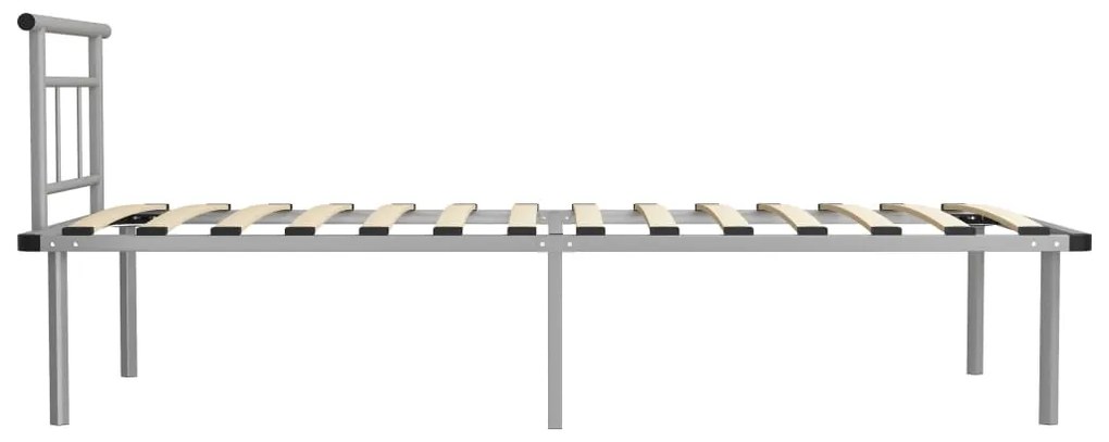 Estrutura de cama 100x200 cm metal cinzento